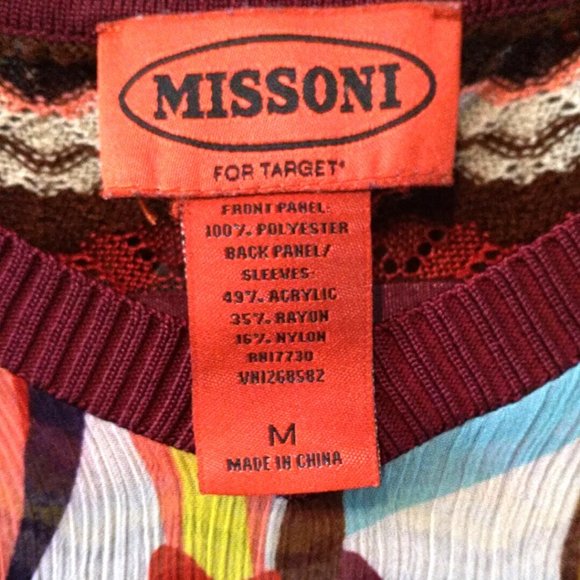 Missoni Chevron Knit Long Sleeve Chiffon V Neck - Picture 3 of 3